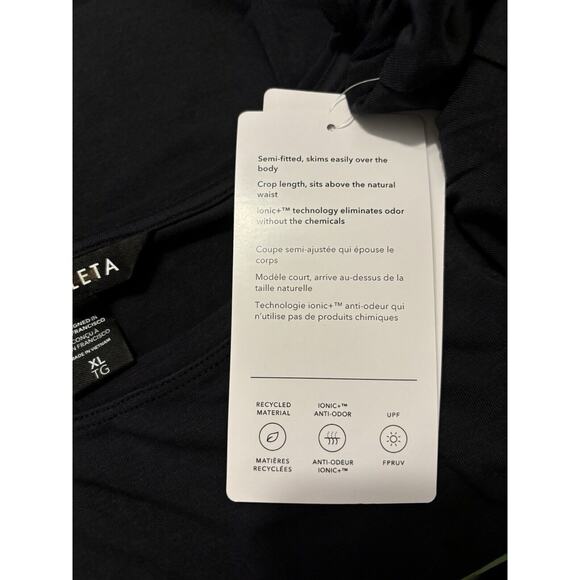 Athleta All Around Ruched Top‎ Sz. XL Black Long Sleeve NWT $75 Closet Staple - Picture 5 of 5